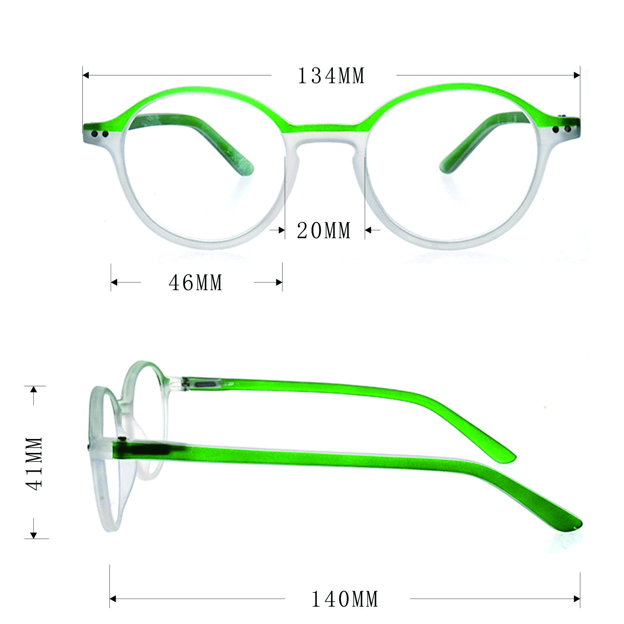 Gafas de lectura con marco de plástico de estilo redondo de moda LR-P6584