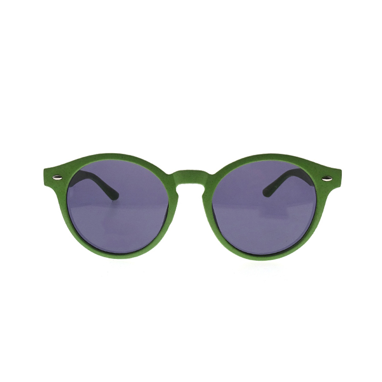 Fashion Round Lens Green PC Gafas de sol con Logo LS-P1157