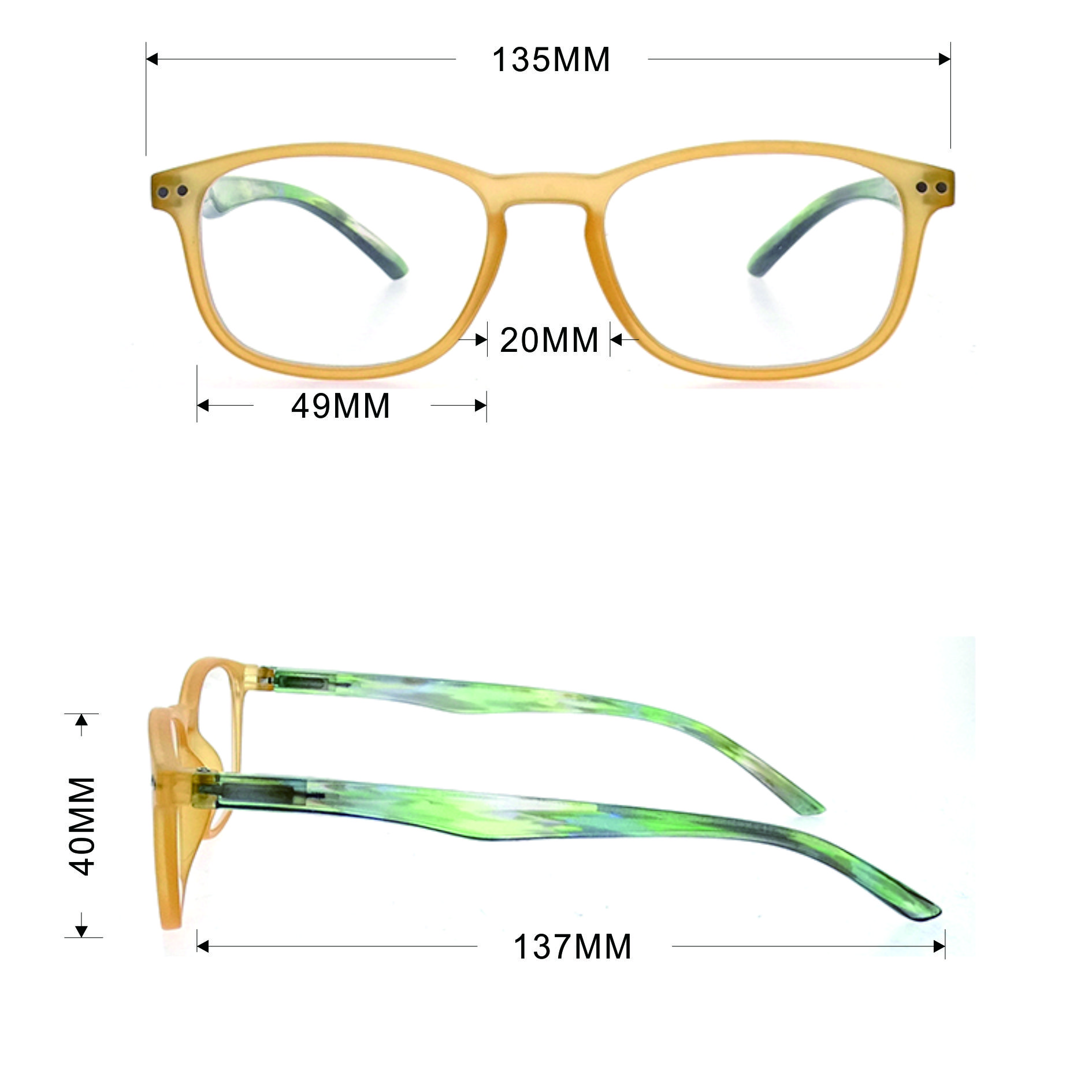 Marcos de anteojos con marco de color translúcido al por mayor LR-P5855
