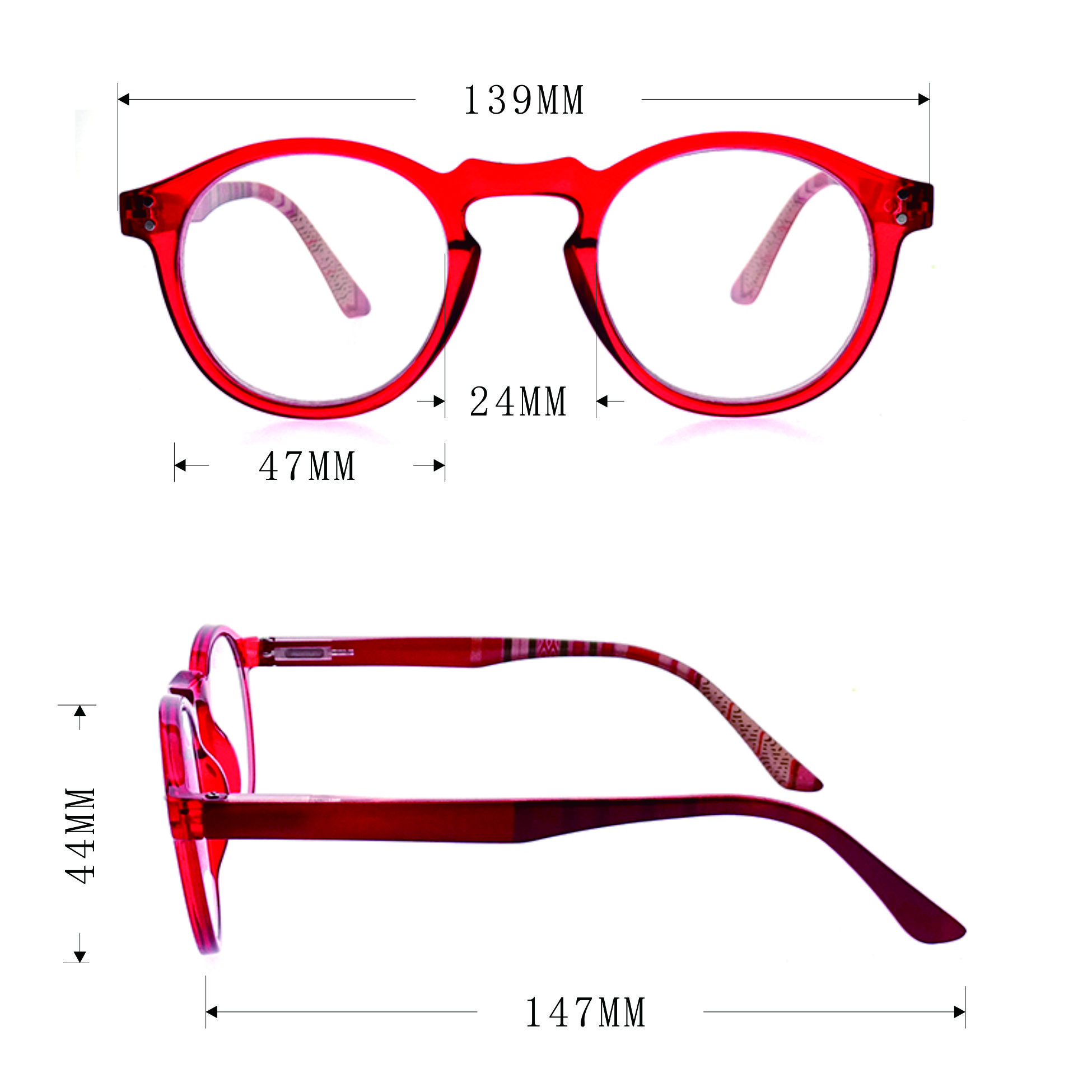 Gafas de lectura redondas de moda de alta calidad para mujer LR-P6575