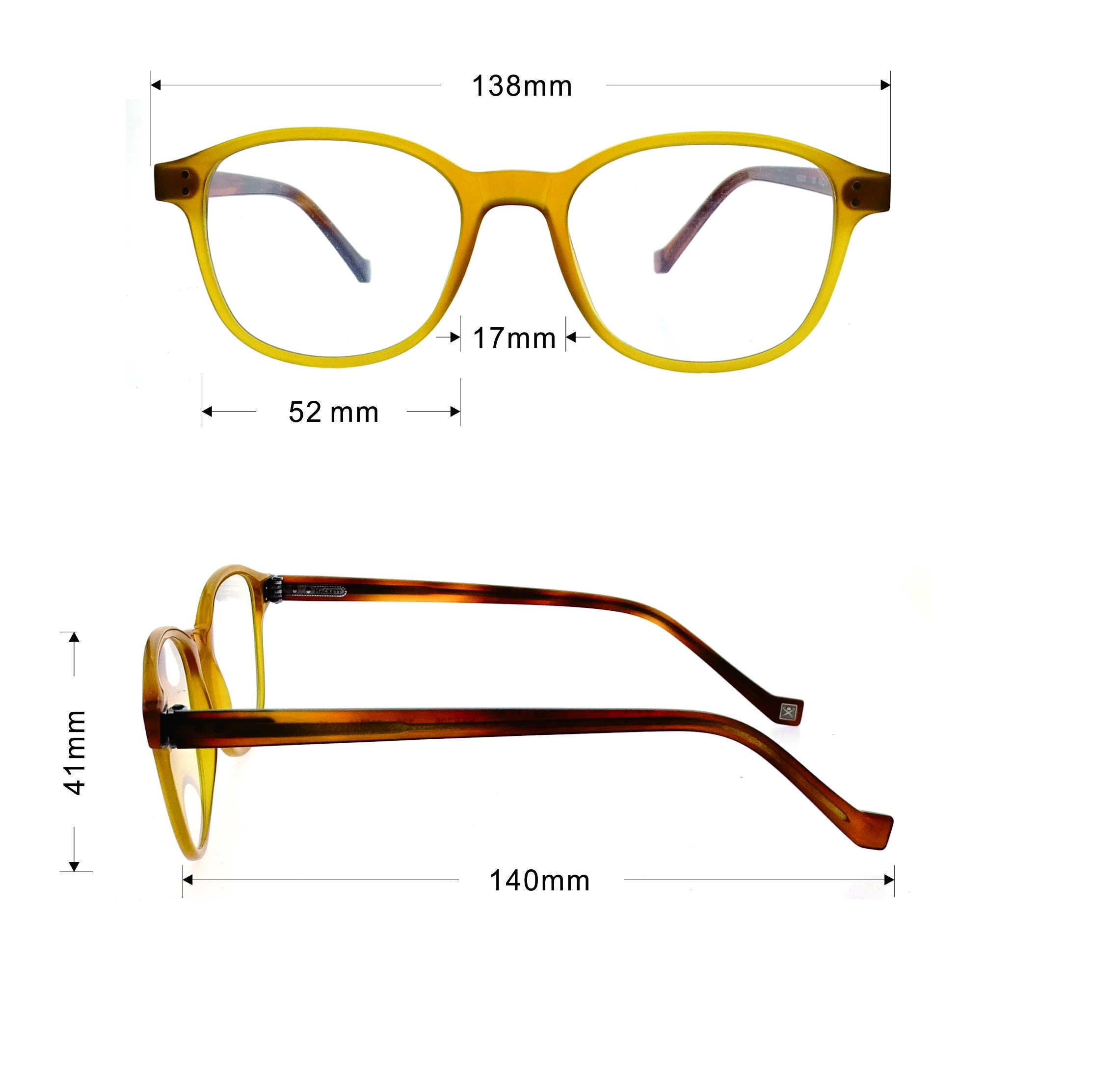 Acetato translúcido amarillo marco completo ojos gafas LO-B352